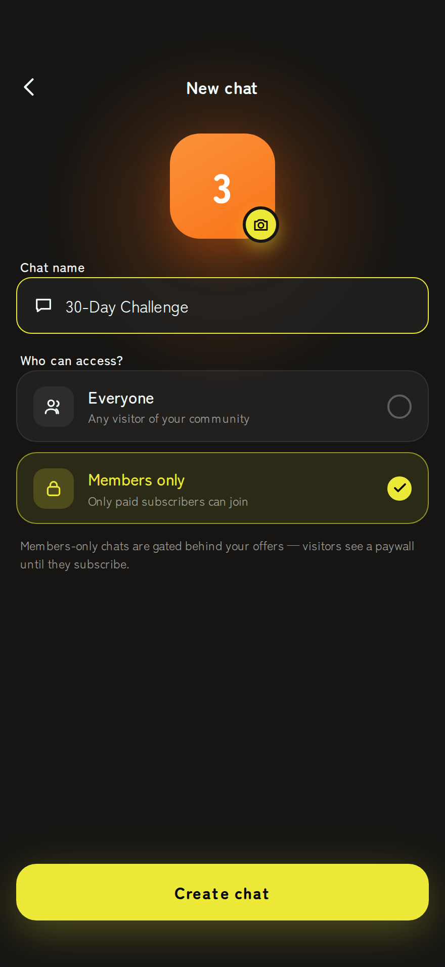 Configuring a chat