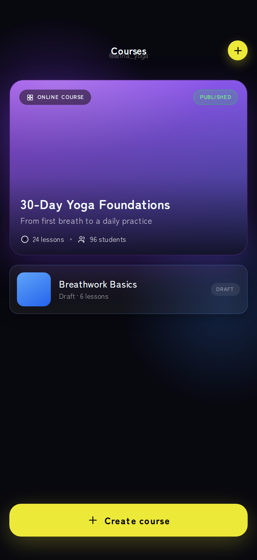 Course catalogue