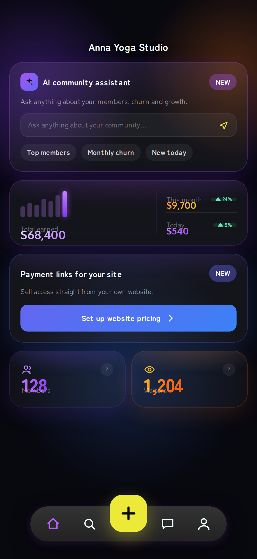 Creator dashboard