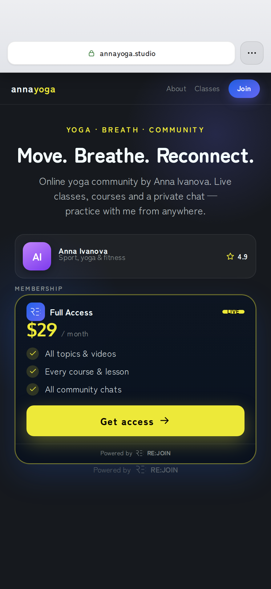 Creator website